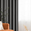 Jinchan Sterling Linen Textured Room Darkening Curtains