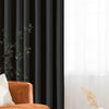 Jinchan Sterling Linen Textured Room Darkening Curtains